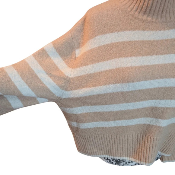 & Other Stories Sweater Chunky Grandpa Women M Effortless Beige Cream Striped - Picture 9 of 16